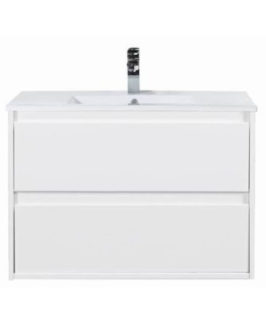 600 Gloss White Two Drawers Wall Hung Vanity Unit - Sydney