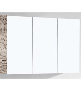 1200*750 Woodgrian Three Doors Polished Edge Mirror Shaving Cabinet Unit - Milan