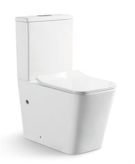 Rimless Back To Wall Square Toilet Suite S&P Trap - Acqua III