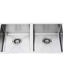 Hand Made Stainless Steel Square Double Bowls Drop In/Undermount Kitchen Sink without Drainer 910*450*220mm