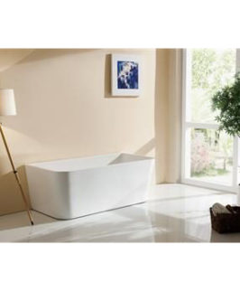 1700*800mm Gloss White Back to Wall Acrylic Freestanding Bath - Amor