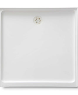 900*900 Rear Centre Outlet Polymarble Shower Base - Eco
