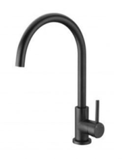Sink Mixer with Goose Neck and Pin Handle Matte Black
