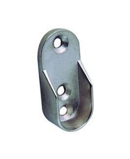 Wardrobe End Support for Oval Hanging Rail Chrome