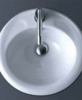 465*415*195mm Oval Insert with Overflow Ceramic Basin - Clinda