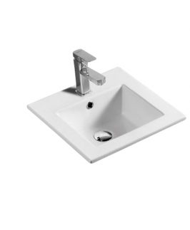 410*410*160mm Square Insert with Overflow Ceramic Basin - Lois