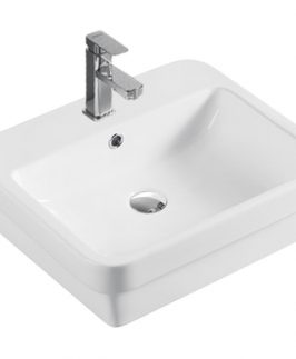 510*440*160mm Rectangle Half Insert with Overflow Ceramic Basin - Coco