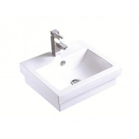 500*440*160mm Rectangle Semi-Recessed with Overflow Ceramic Basin