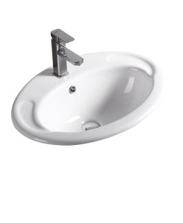 560*445*195mm Oval Insert with Overflow Ceramic Basin - Victoria