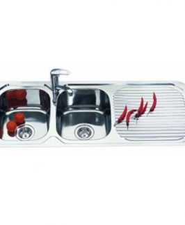 Stainless Steel Double Bowls Drop In Kitchen Sink with Drainer 1180*480*180mm