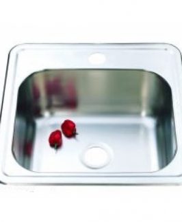 Stainless Steel Square Single Bowl Drop In Kitchen Sink without Drainer 380*380*180mm