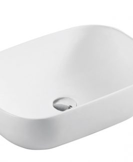 460*320*135mm Matte White Oval Above Counter Ceramic Basin - Lucerne