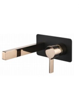 Combo Mixer and Spout Rose Gold with Matte Black - Vivo Oro Rosa
