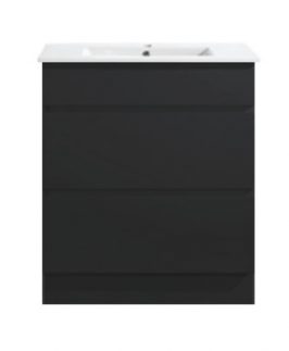 750 Matte Black Two Drawers Floor Mounted Vanity Unit - Core