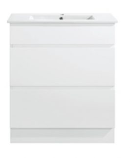 750 Matte White Two Drawers Floor Mounted Vanity Unit - Core