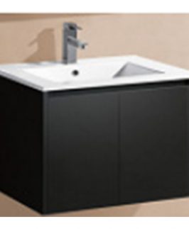600 Gloss Black Two Doors Wall Hung Vanity Unit - Willow