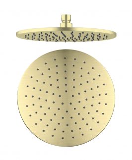 250mm Round Overhead Shower Head Brushed Gold