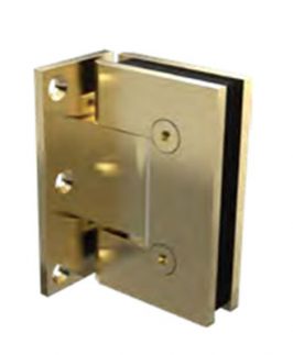 Frameless Shower Glass to Wall Square Hinges Brushed Gold Finish