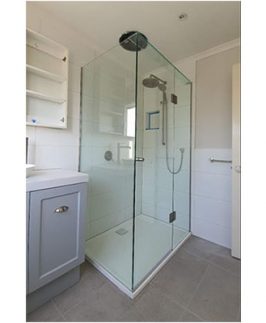 Customized Frameless Pivot Door Shower Screen With Brushed Nickel Fitting