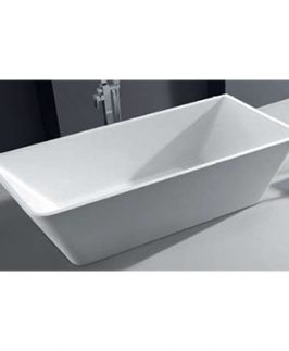 1500*750mm Gloss White Back to Wall Acrylic Freestanding Bath - Acacia