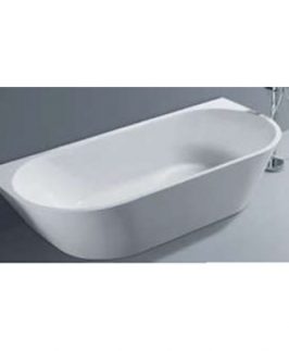 1500*800mm Gloss White Back to Wall Acrylic Freestanding Bath - Hannah