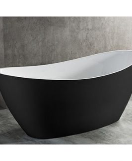 1500*755mm Matte Black Acrylic Freestanding Bath - Curo