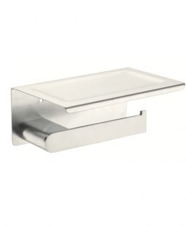 Toilet Roll Holder with Phone Holder Brushed Nickel - Bianca