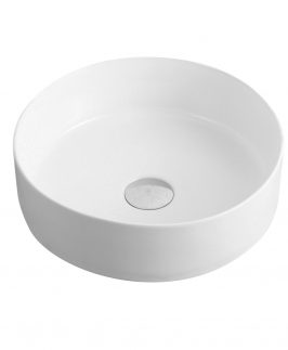 355*355*120mm Matte White Round Above Counter Ceramic Basin - Jamie