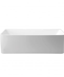 1500*720mm Gloss White Back to Wall Acrylic Freestanding Bath - Stella