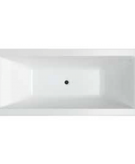1700*750mm Gloss White with Centre Outlet Rectangle Acrylic Insert Bath - Elite