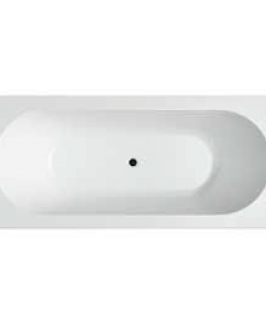 1700*750mm Gloss White with Centre Outlet Acrylic Insert Bath - Metro