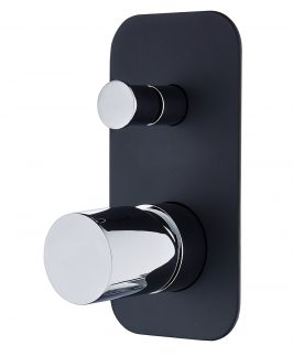 Shower Diverter Chrome with Matte Black - Zenon Noir