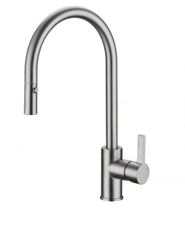 Sink Mixer with Pull Out Goose Neck Brushed Nickel - Valerie