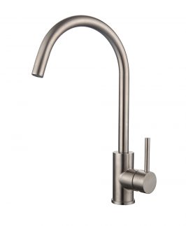 Sink Mixer with Goose Neck and Pin Handle Brushed Nickel  - Naxos