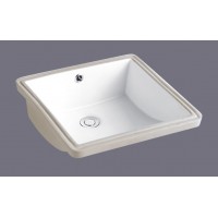 430*435*180mm Square Under Mount with Overflow Ceramic Basin