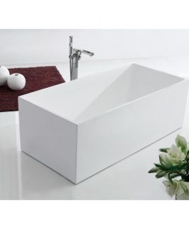 1300*700mm Gloss White Back to Wall Acrylic Freestanding Bath