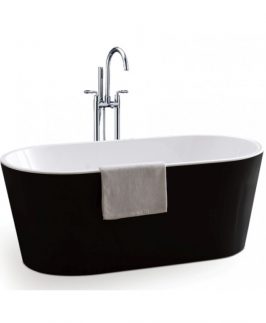 1500*750mm Matte Black Slim Lip Acrylic Freestanding Bath