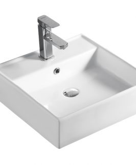 460*460*150mm Square Above Counter with Overflow Ceramic Basin - Mayfair