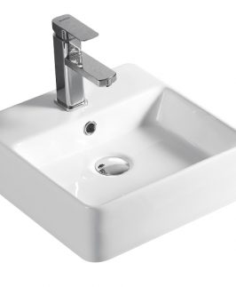 370*370*130mm Square Above Counter with Overflow Ceramic Basin - Niko