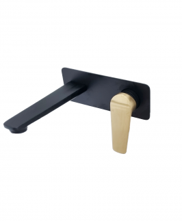 Combo Mixer and Spout  Matte Black with Brushed Gold - Celsior
