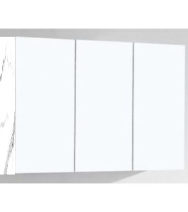 1200*750 Matte White Marble Three Doors Polished Edge Mirror Shaving Cabinet Unit - Mars