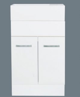 500 Compact Gloss White Two Doors with Handle Wall Hung Vanity Unit - Euro Slim