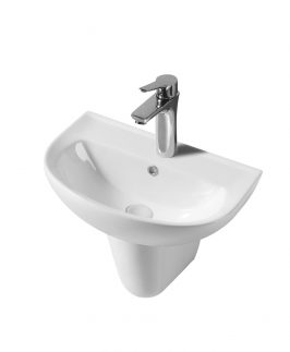 Commercial Disabled Wall Hung Basin with Shroud 1 T.H Only - VOLA