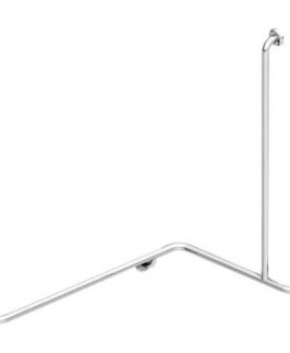 Commercial Disabled L Shape with Extension Shower Grab Rail RH Chrome - Mobi Care