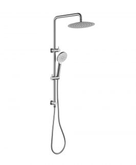 Round Shower Combo with Rail Brushed Nickel
