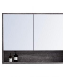 600*750 Forest Grey Two Doors Polished Edge Mirror Shaving Cabinet Unit - CW
