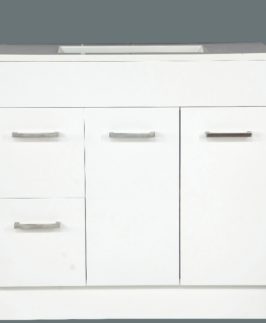 900*360 Compact Gloss White  Two Doors Two Drawers with Handle Floor Mounted Vanity Unit - Euro Slim