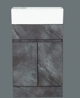 500 Compact Matte Charcoal Two Doors Floor Mounted Vanity Unit - Carbon Slim