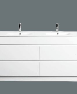 1200 Gloss White Four Drawers with Double Bowls Floor Mounted Vanity Unit - Elizabeth