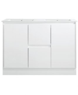 1200 Matte White Two Doors Two Drawers with Double Bowls Floor Mounted Vanity Unit - Sammy